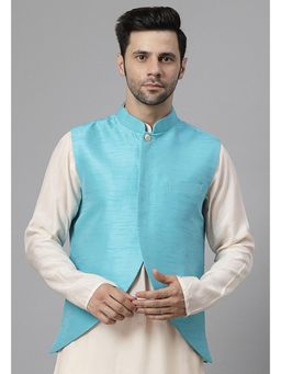UTSAV FASHION - Blue Men Mandarin Collar Nehru Jacket