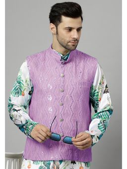 UTSAV FASHION - Purple Men Embellished Nehru Jacket