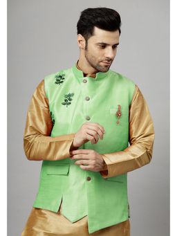 UTSAV FASHION - Green Men Embroidered Nehru Jacket