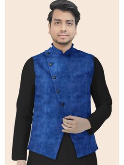 UTSAV FASHION - Blue Velvet Nehru Jacket