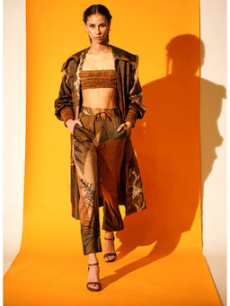 Nikita Mhaisalkar - Brown Lace Detailed Tube