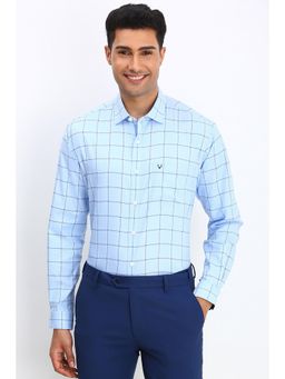 Allen Solly - Men Blue Slim Fit Check Full Sleeves Formal Shirt