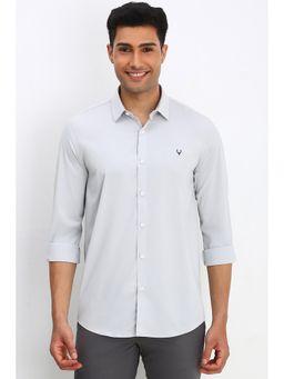 Allen Solly - Men White Slim Fit Solid Full Sleeves Casual Shirts
