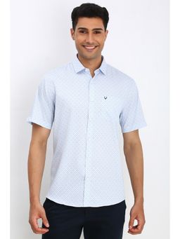 Allen Solly - Men Blue Slim Fit Print Half Sleeves Casual Shirts