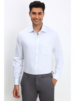 Allen Solly - Men Blue Regular Fit Print Full Sleeves Formal Shirt