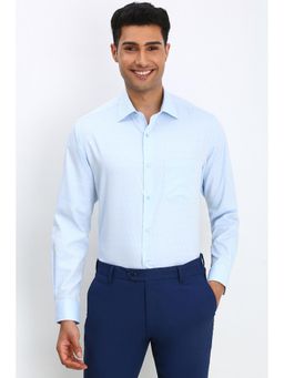 Allen Solly - Men Blue Regular Fit Print Full Sleeves Formal Shirt