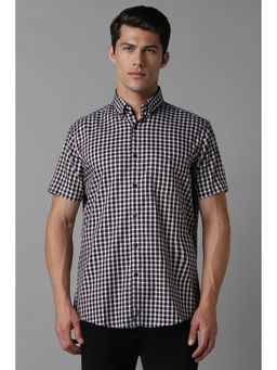 Louis Philippe - Men Multi-Color Slim Fit Check Half Sleeves Casual Shirt