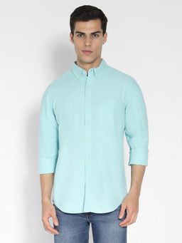 American Eagle - Men Blue Slim Fit Oxford Shirt