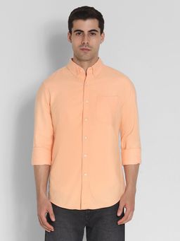 American Eagle - Men Peach Slim Fit Oxford Shirt