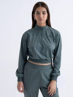 STRCH - Women Green Solid/Plain Nylon Jacket