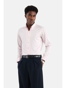 Snitch - Light Pink Solid Full Sleeves Slim Formal Shirt for Men