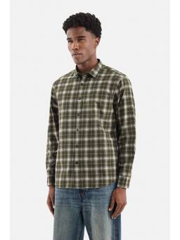 Snitch - Olive Green Checks Full Sleeves Regular Casual Shirt for Men