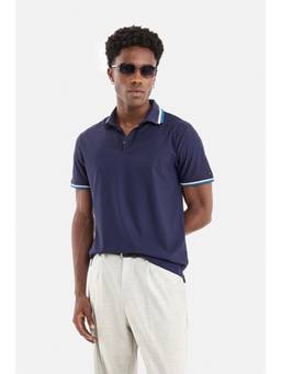 Snitch - Navy Solid Half Sleeves Regular Casual Polo T-Shirt for Men