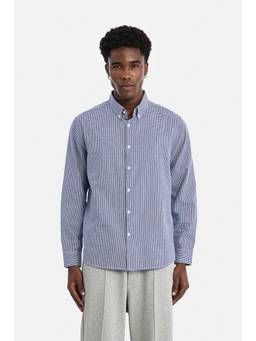 Snitch - Navy Micro Check Full Sleeves Regular Casual Shirt for Men