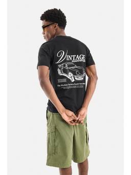 Snitch - Black Graphic Half Sleeves Regular Casual T-Shirt for Men