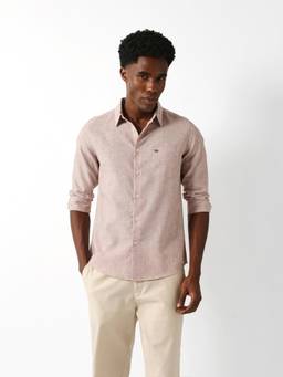 The Bear House - Men Pink Solid Causal Shirt