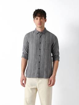 The Bear House - Men Grey Causal Shirt