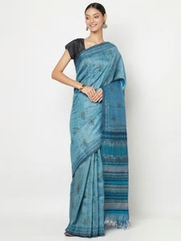 Fabindia - Silk Tussar Block Print Sari