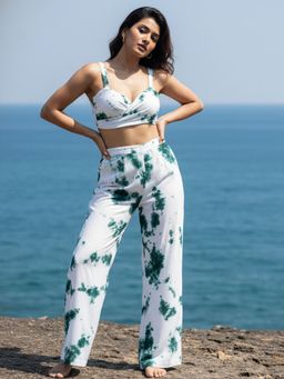 AOBA - Women White Tie and Dye Co-ord Set