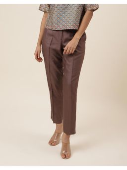 Fabindia - Brown Viscose Silk Slim Fit Kosi Pant