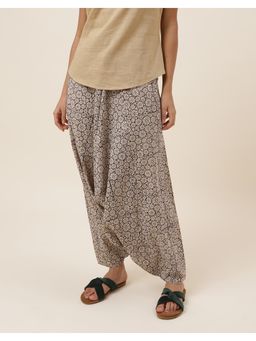 Fabindia - Beige Cotton Kalamkari Harem Pant
