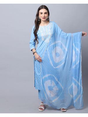 Rajnandini Damen Kurta-Set - Cremefarben Aus Reiner Baumwolle