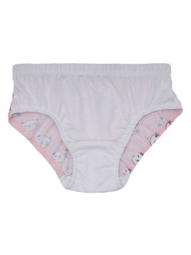 D chica Panties for Girls 1 Cat Print 4 Solids Set of 5