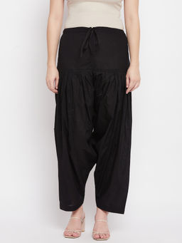 Clora Creation - Black Solid Pure Cotton Salwar