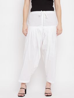 Clora Creation - White Solid Pure Cotton Salwar