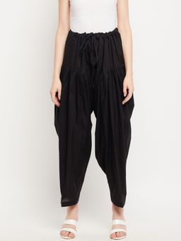 Clora Creation - Black Solid Pure Cotton Patiala Salwar