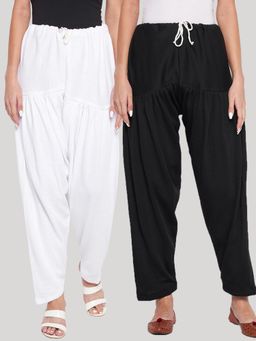 Clora Creation - White and Black Solid Woolen Salwar (Pack of 2)