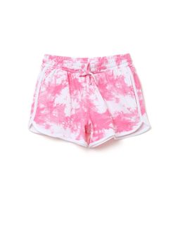 United Colors of Benetton - Girls Pink Tie & Dye Regular Fit Shorts