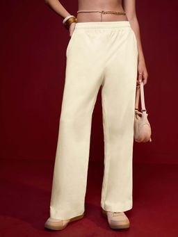 The Souled Store - Originals Off-White Women Straight Pant