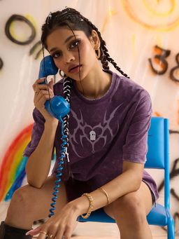 The Souled Store - Originals: Gothic Heart Women Oversized T-shirt