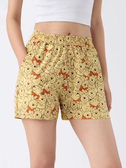The Souled Store - Yellow Printed Regular Fit Shorts