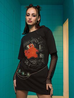 The Souled Store - Official Turning Red Panda Oversized T-Shirt Dresses