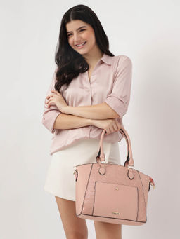 Fastrack - Women Croco Textured Satchel bag with Detachable Sling Strap Fits Upto 11" iPad or Tablet