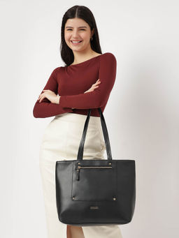 Fastrack - Women Black Solid Shoulder Bag Fits Upto 14" Laptop