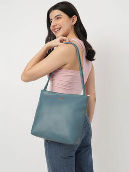 Fastrack - Blue Structured Shoulder Bag With Dual Handles