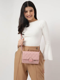 Fastrack - Pink Quilted Envelope Clutches For Women