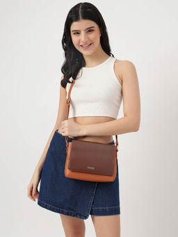 Fastrack - Solid Tan Sling Bag For Women