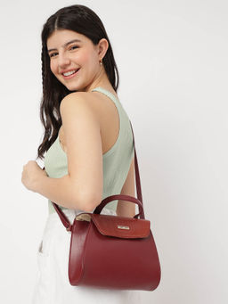 Fastrack - Colorblocked Croc Textured Detail Satchel Bag For Women