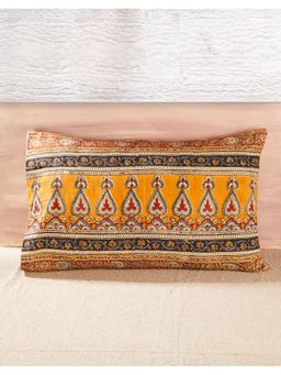 Fabindia - Yellow Kalamkari Printed Cotton Pillow Covers (Pack of 2)