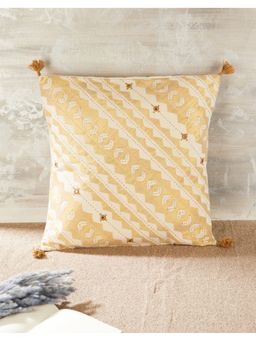 Fabindia - Natural Mandvi Embroidered Applique Cotton Cushion Cover