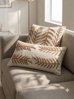 Bungalow and Beyond - Leaf Pattern Cushion Cover (Pack of 2)