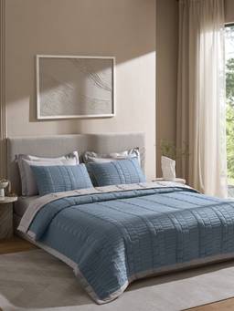 SANSAAR A D'DECOR BRAND LIVE CONSCIOUSLY - White Double Bedsheet With Pillow Covers (Pack of 3)
