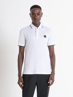 Antony Morato - Mens White Solid Polo Collar Short Sleeves T-Shirt