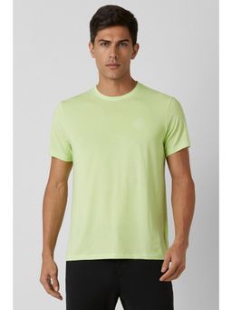 Van Heusen - Mens Green Solid Crew Neck T-Shirt