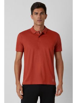 Van Heusen - Mens Rust Solid Polo Neck T-Shirt