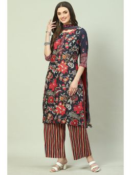 Biba - Black Printed Suit (Set of 3)